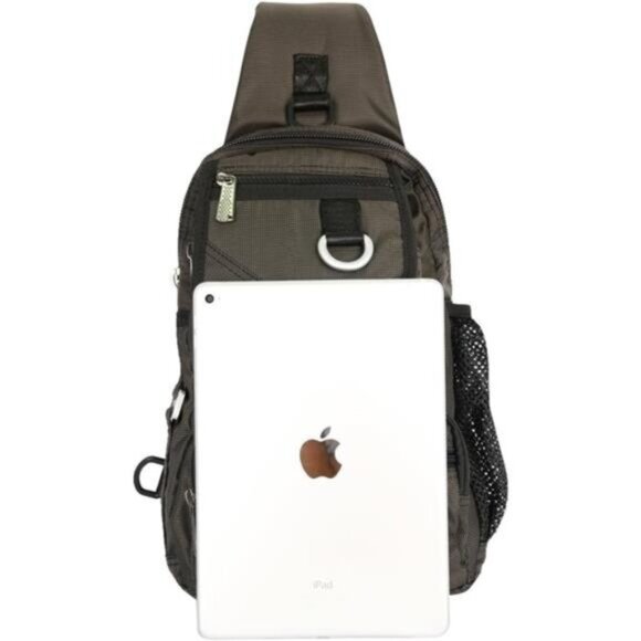 Sling Bag Chest Bag, Black - Picture 3 of 7